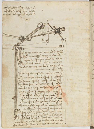 Vogelvluchtcode, c. 1505-06, blad 16 verso door Leonardo da Vinci